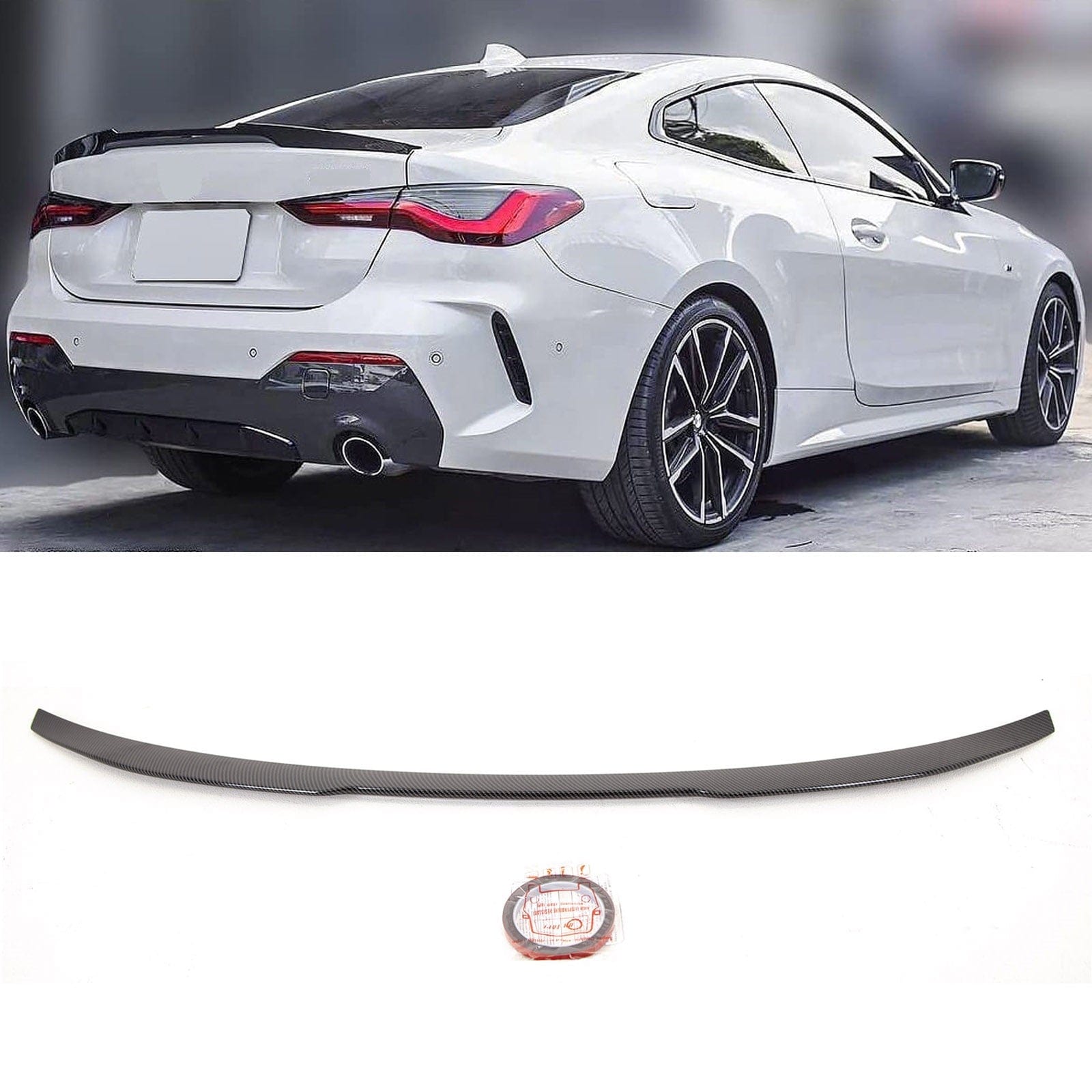 BM5366 Fits BMW 4 Series G22 G82 M4 2020- Rear Trunk Boot Lip Spoiler M4 V Style Carbon Look
