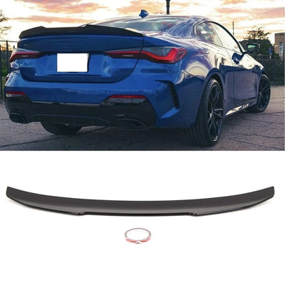 Fits BMW 4 Series G22 G82 M4 2020- Rear Trunk Boot Lip Spoiler PSM Style Gloss Black - tradevehicleparts.co.uk
