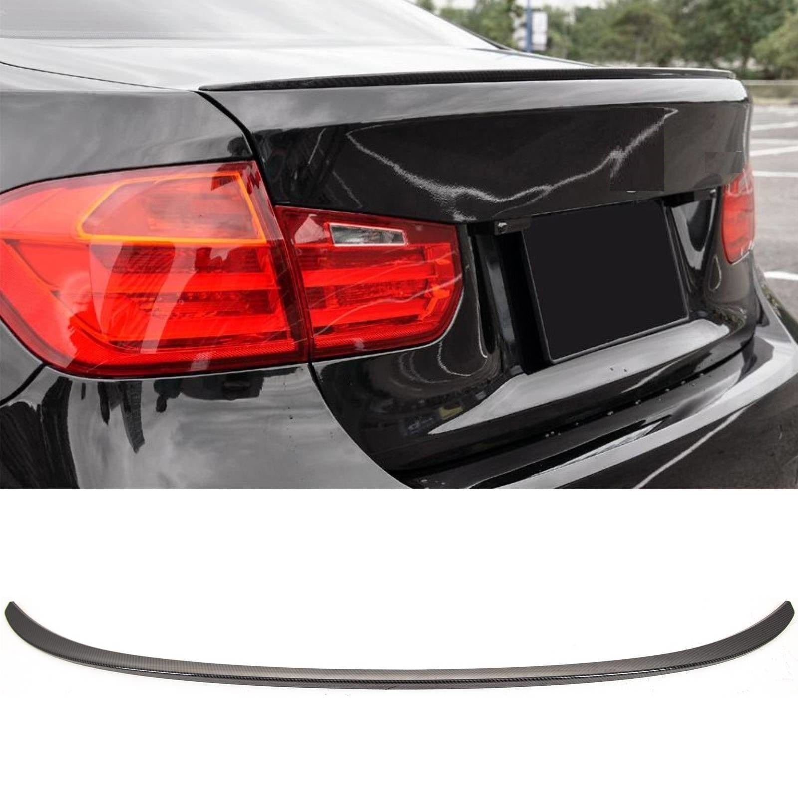 BM5378 BMW 3 Series F30 F80 M3 Rear Trunk Boot Lip Spoiler M Style Carbon Look