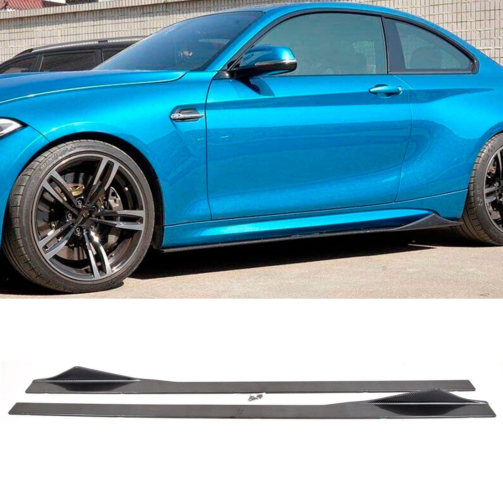 BM5380 BMW M2 F87 M2C 2016-2021 Side Skirts Extension Blades MTC Style Carbon Look