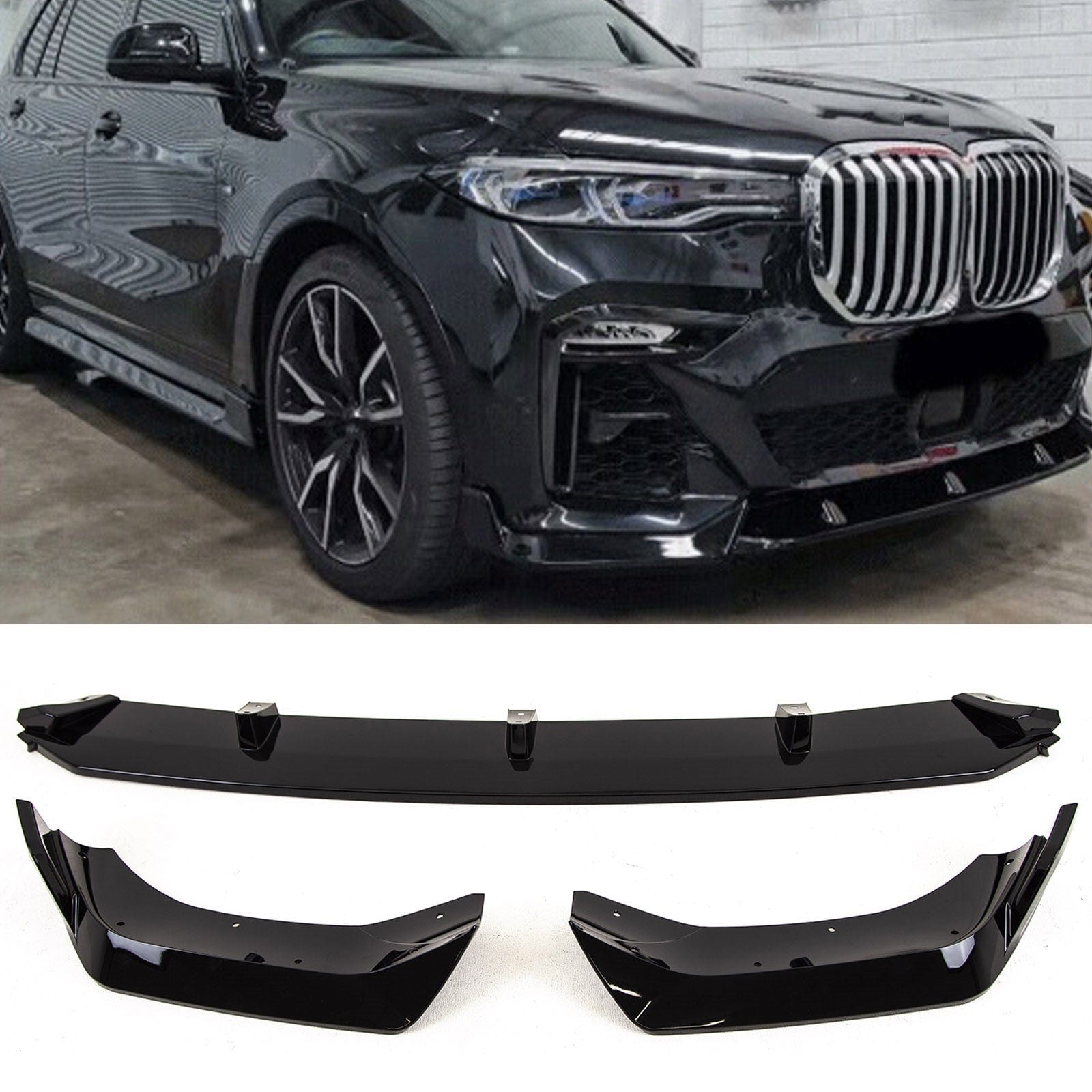 BM5390 Fits BMW X7 G07 2019-2022 Front Lip Splitter Spoiler M Sport Performance Style Gloss Black
