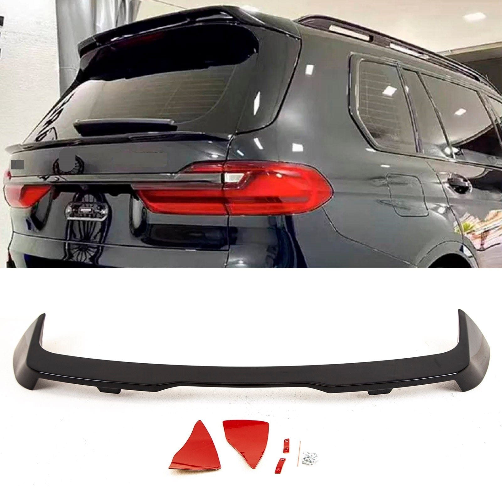 BM5393 Fits BMW X7 G07 2019- Rear Roof Boot Lip Spoiler M Performance Style Gloss Black