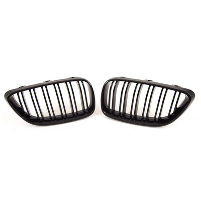 Fits BMW 2 Series F22 F23 M2 F87 2014-2021 Front Kidney Grilles Double Slats M2 Competition Style Gloss Black - tradevehicleparts.co.uk