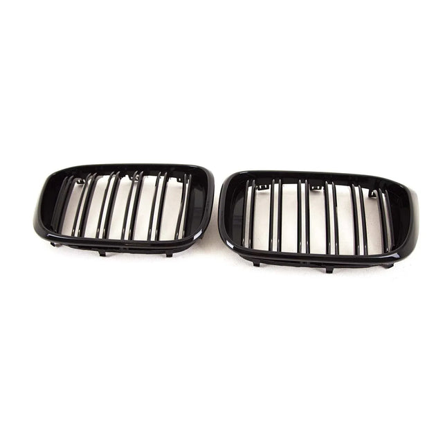 Fits BMW X3 G01 X4 G02 Pre-LCI 2018- Front Kidney Grilles Double Slats Gloss Black - image 3