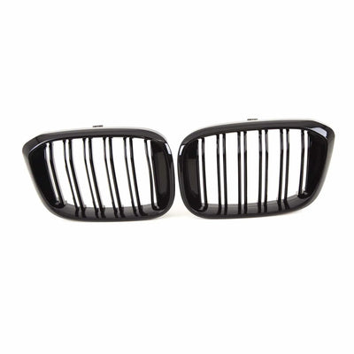 Fits BMW X3 G01 X4 G02 Pre-LCI 2018- Front Kidney Grilles Double Slats M Performance Style Gloss Black - tradevehicleparts.co.uk