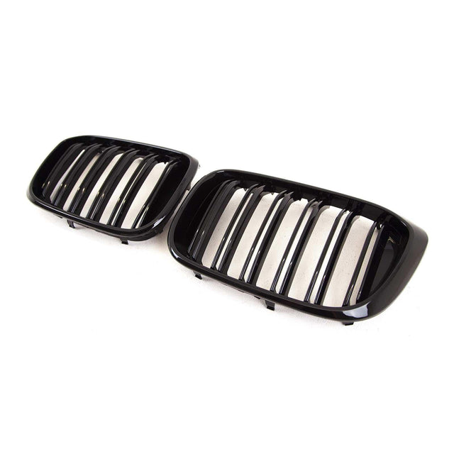 Fits BMW X3 G01 X4 G02 Pre-LCI 2018- Front Kidney Grilles Double Slats Gloss Black - image 4