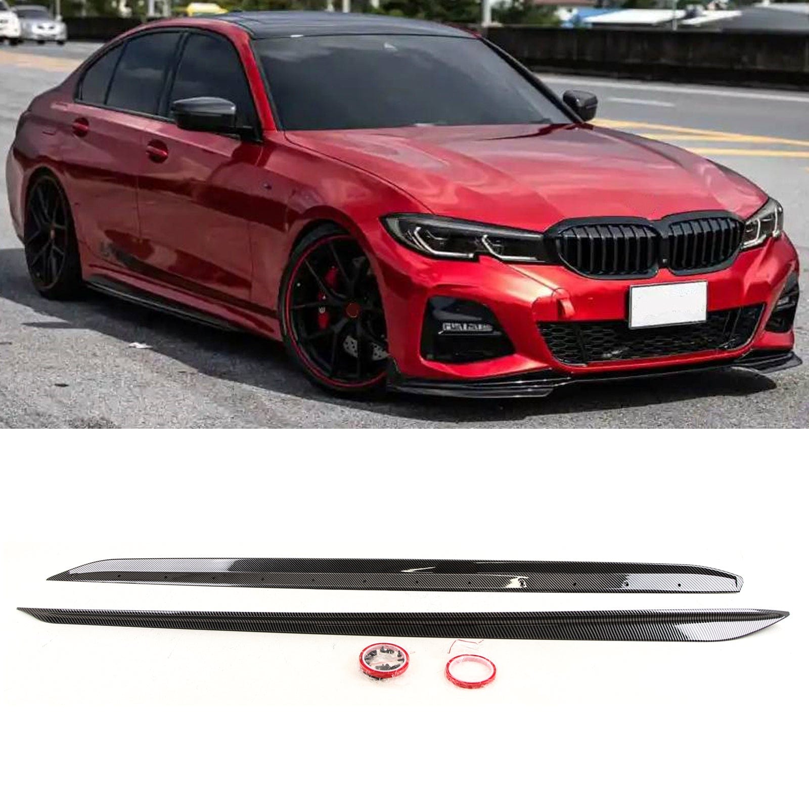 BM5420 Fits BMW 3 Series G20 G21 2019-2022 M Performance Style Side Skirts Extension Carbon Look
