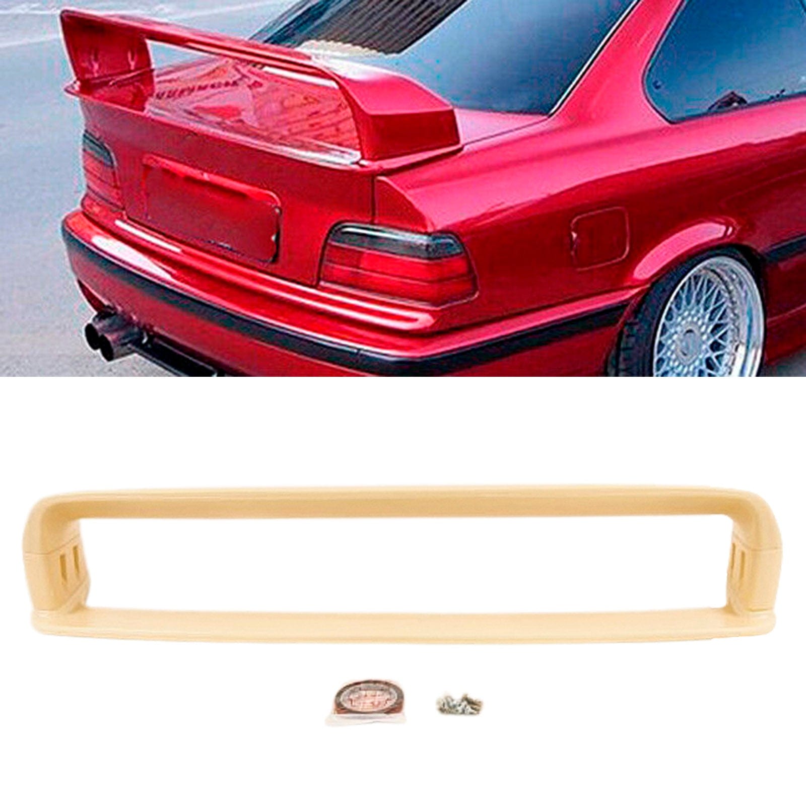 BM5424 BMW 3 Series E36 1992-2000 Rear Trunk Boot Lip Spoiler M3 GT High Kick Style Unpainted