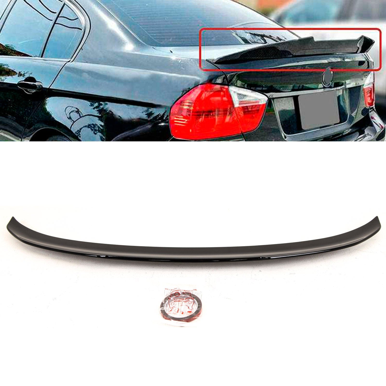 BM5429 BMW 3 Series E90 2005-2012 Rear Trunk Boot Spoiler PSM Style Gloss Black
