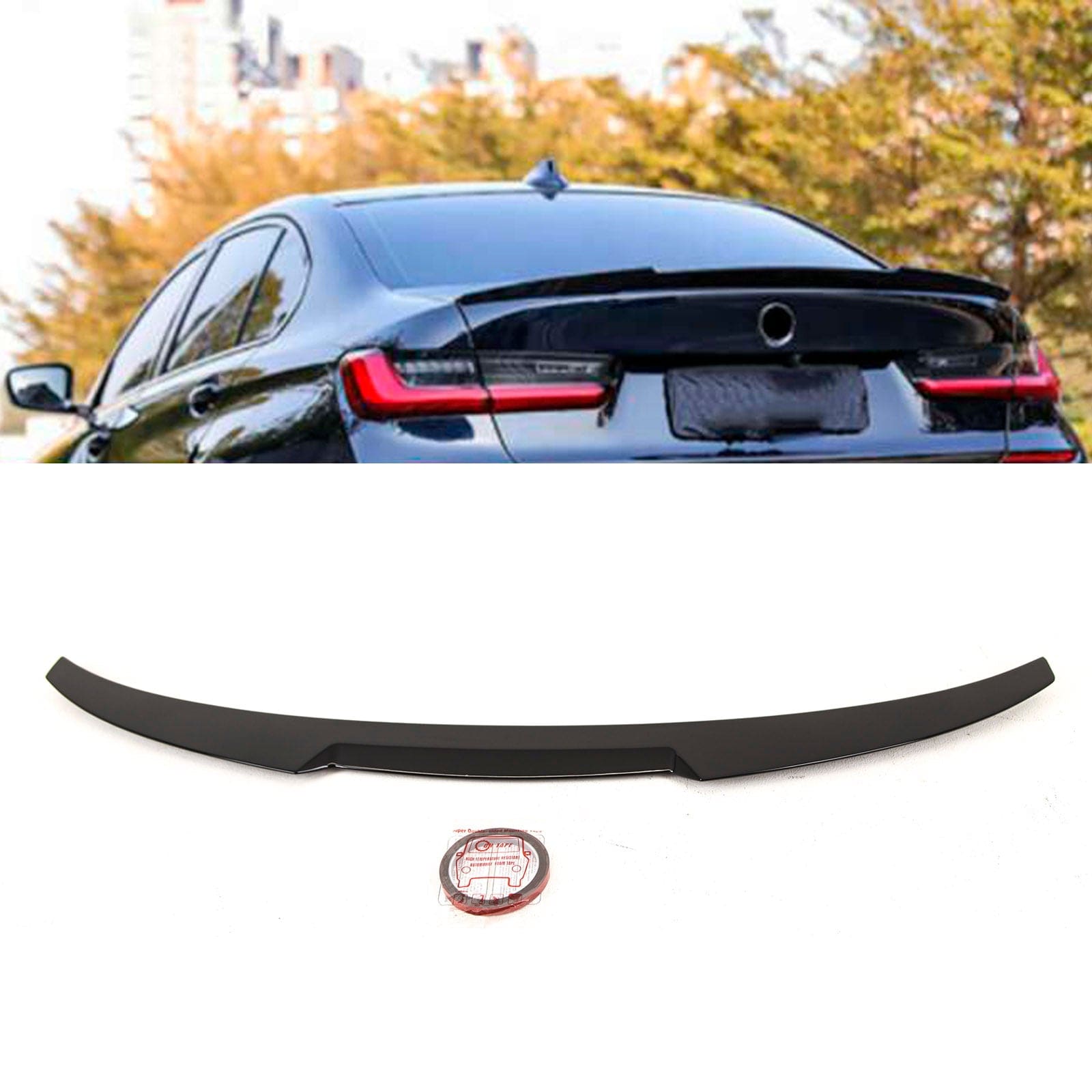 BM5438 BMW 3 Series G20 G80 M3 2019- Rear Trunk Boot Lip Spoiler M4 V Style Gloss Black