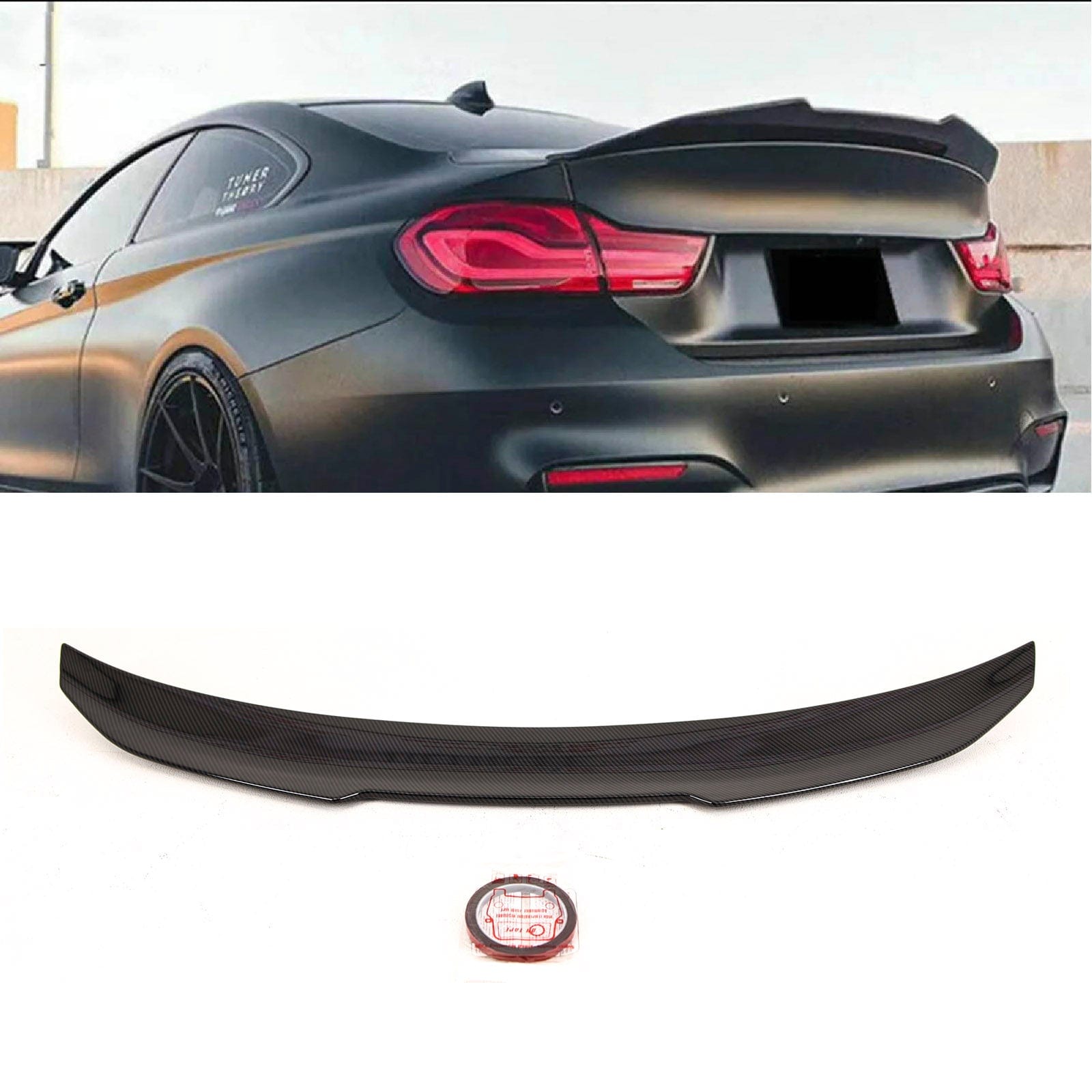 BM5441 BMW 4 Series F32 Coupe 2013-2020 Rear Trunk Boot Lip Spoiler PSM Style Carbon Look