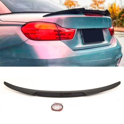 Fits BMW 4 Series F33 F83 M4 2014-2020 Rear Trunk Boot Lip Spoiler M4 Style Carbon Look - tradevehicleparts.co.uk
