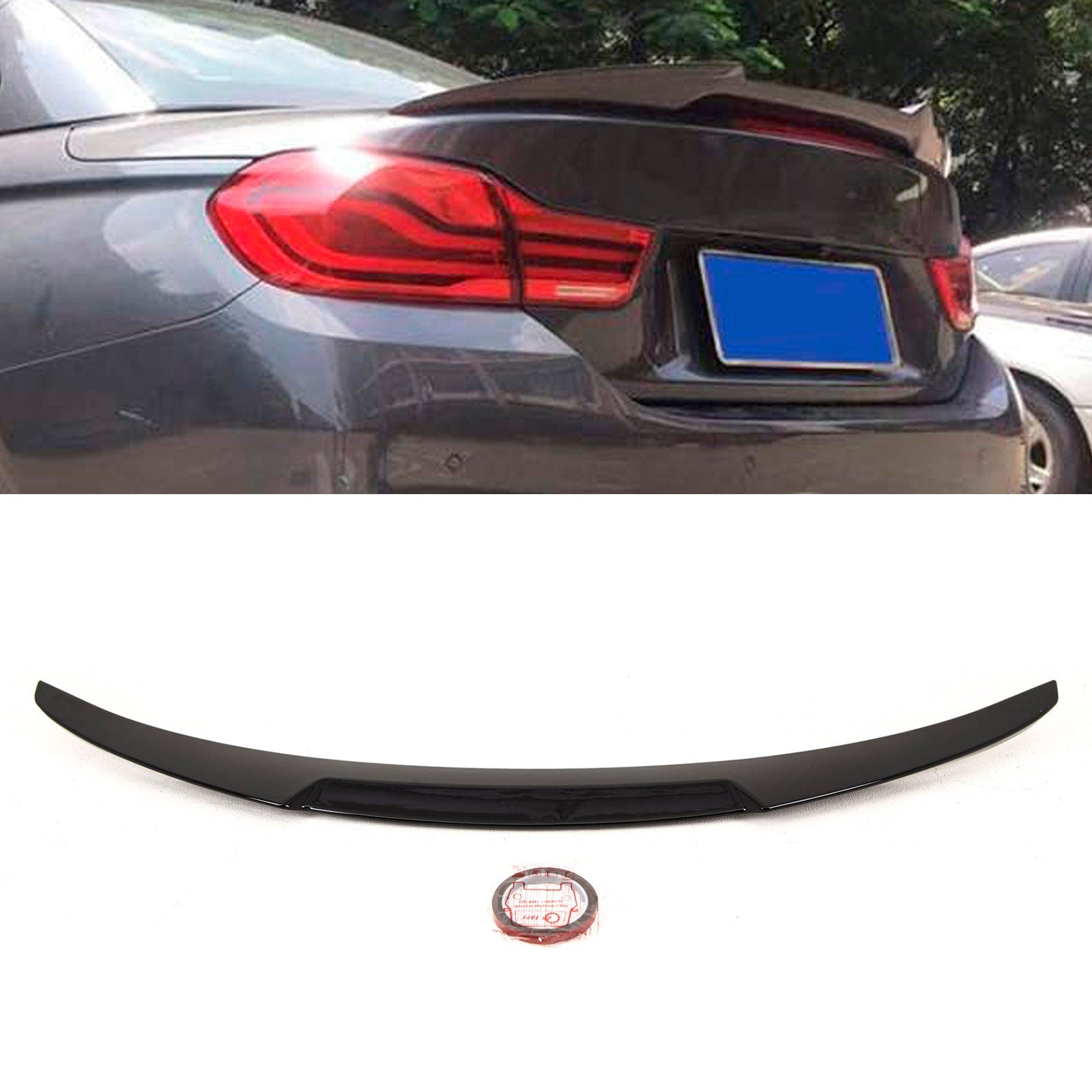 BM5444 BMW 4 Series F33 F83 M4 2014-2020 Rear Trunk Boot Lip Spoiler M4 Style Gloss Black