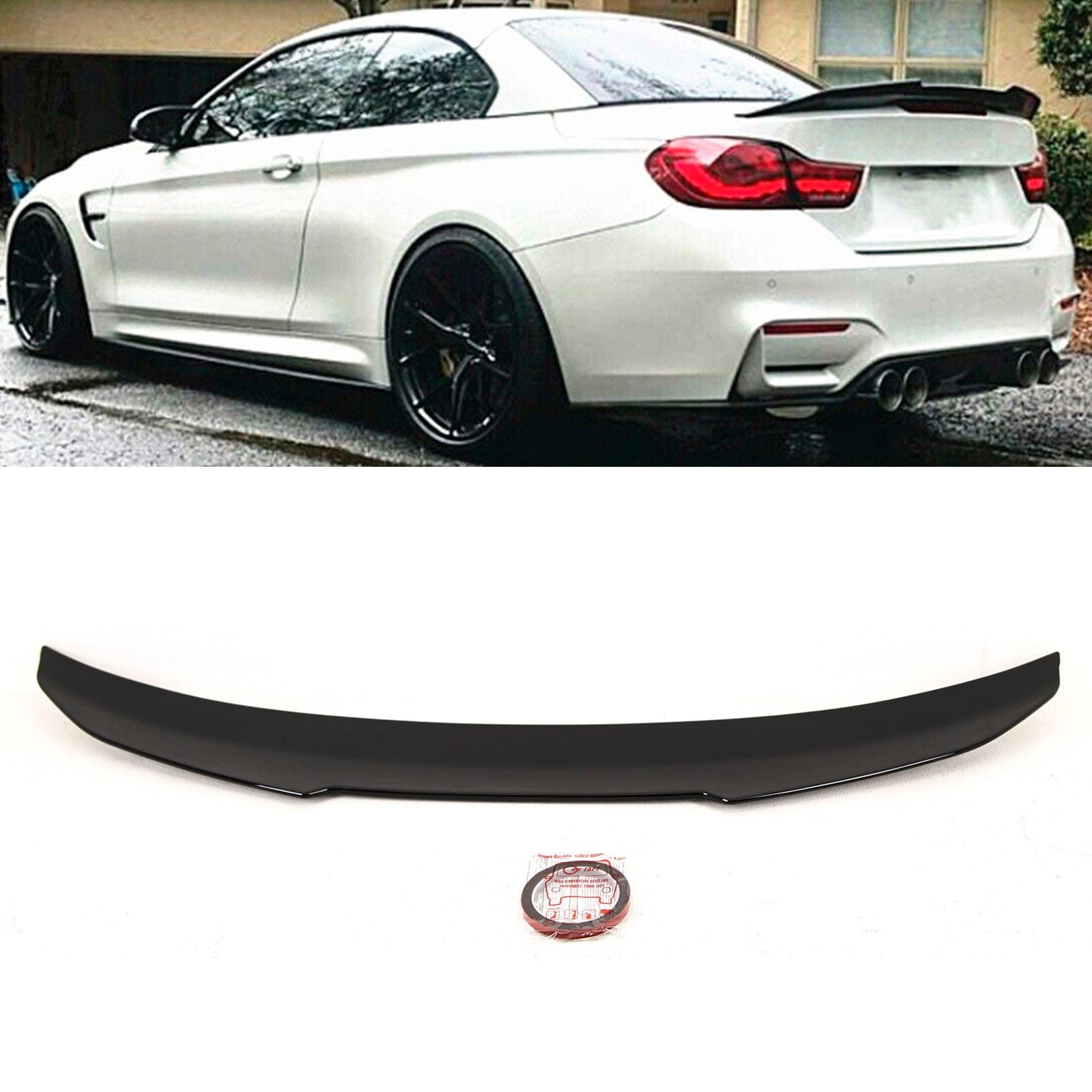 BM5445 BMW 4 Series F33 F83 M4 2014-2020 Rear Trunk Boot Lip Spoiler PSM Style Gloss Black