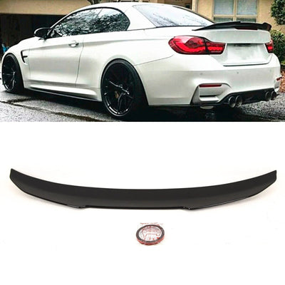 Fits BMW 4 Series F33 F83 M4 2014-2020 Rear Trunk Boot Lip Spoiler PSM Style Gloss Black - tradevehicleparts.co.uk