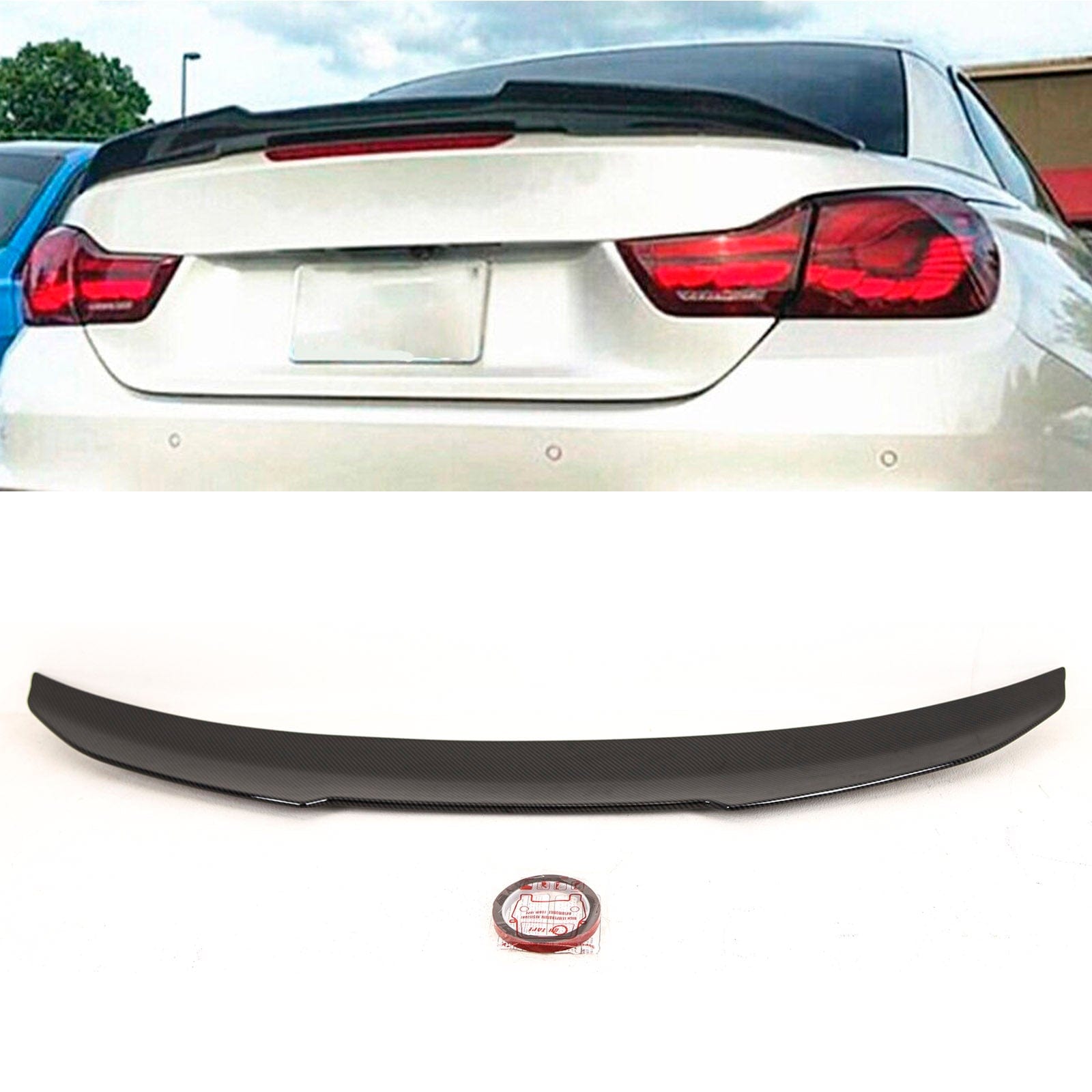 BM5446 BMW 4 Series F33 F83 M4 2014-2020 Rear Trunk Boot Lip Spoiler PSM Style Carbon Look