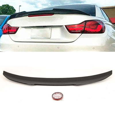 Fits BMW 4 Series F33 F83 M4 2014-2020 Rear Trunk Boot Lip Spoiler PSM Style Carbon Look - tradevehicleparts.co.uk