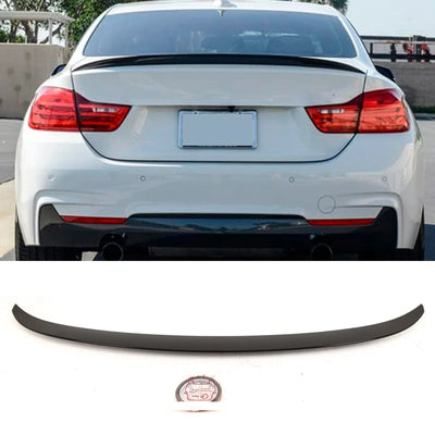 Fits BMW 4 Series F36 Gran Coupe 2014-2020 Rear Boot Lip Spoiler M Performance Style Gloss Black - tradevehicleparts.co.uk