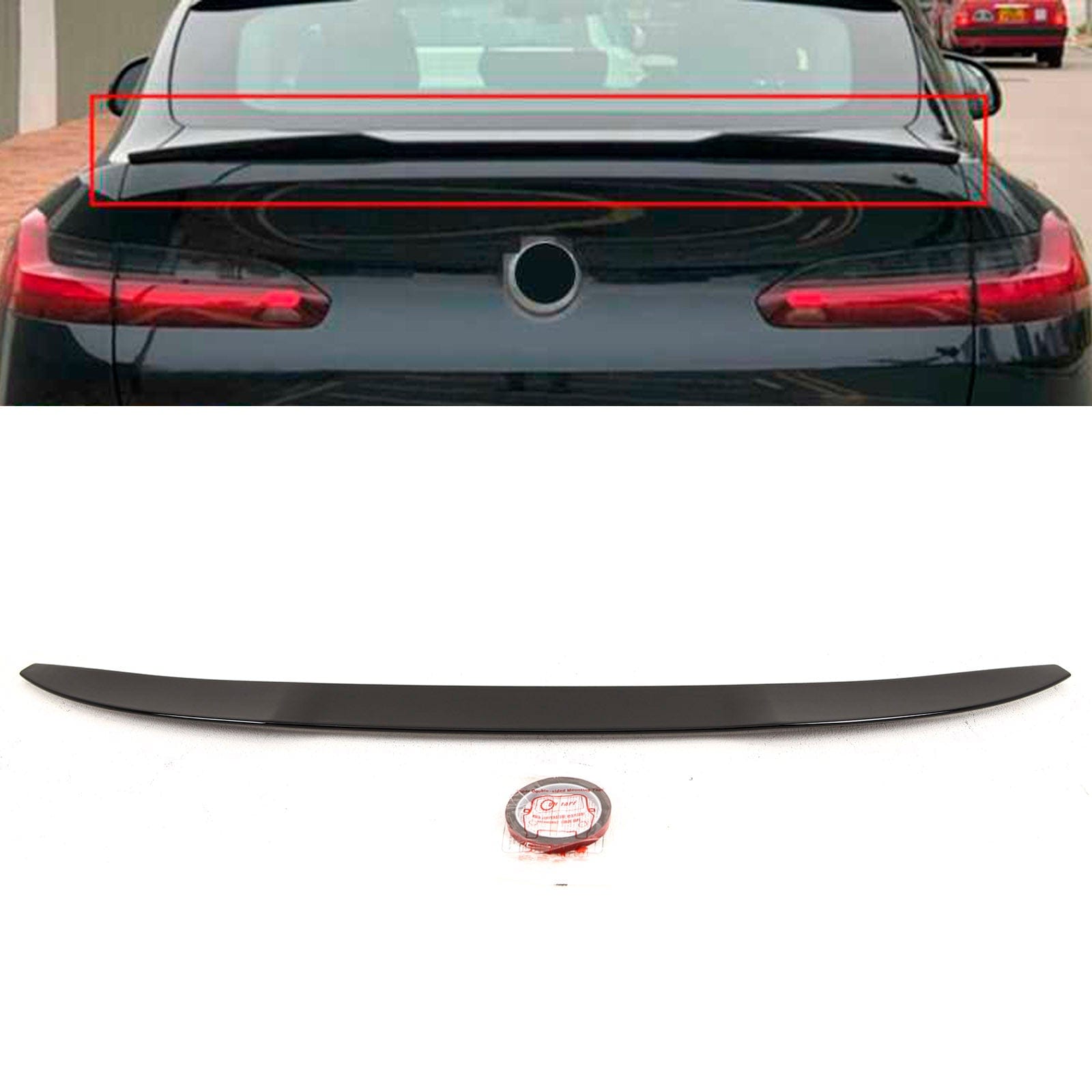 BM5458 BMW X4 G02 X4M 2018- Rear Trunk Boot Lip Spoiler M Performance Style Gloss Black