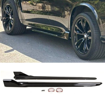 Fits BMW X5 F15 2013-2018 Side Skirts Extension Blades M Performance Style Gloss Black - tradevehicleparts.co.uk
