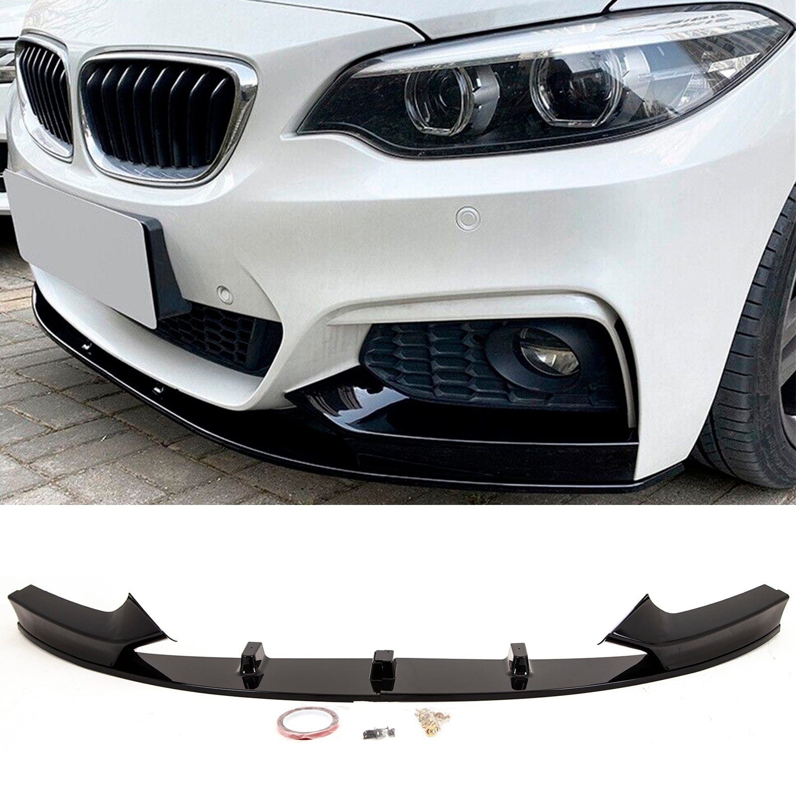 BM5461 BMW 2 Series F22 F23 2014-2021 Front Lip Splitter Spoiler Gloss Black M Performance Style