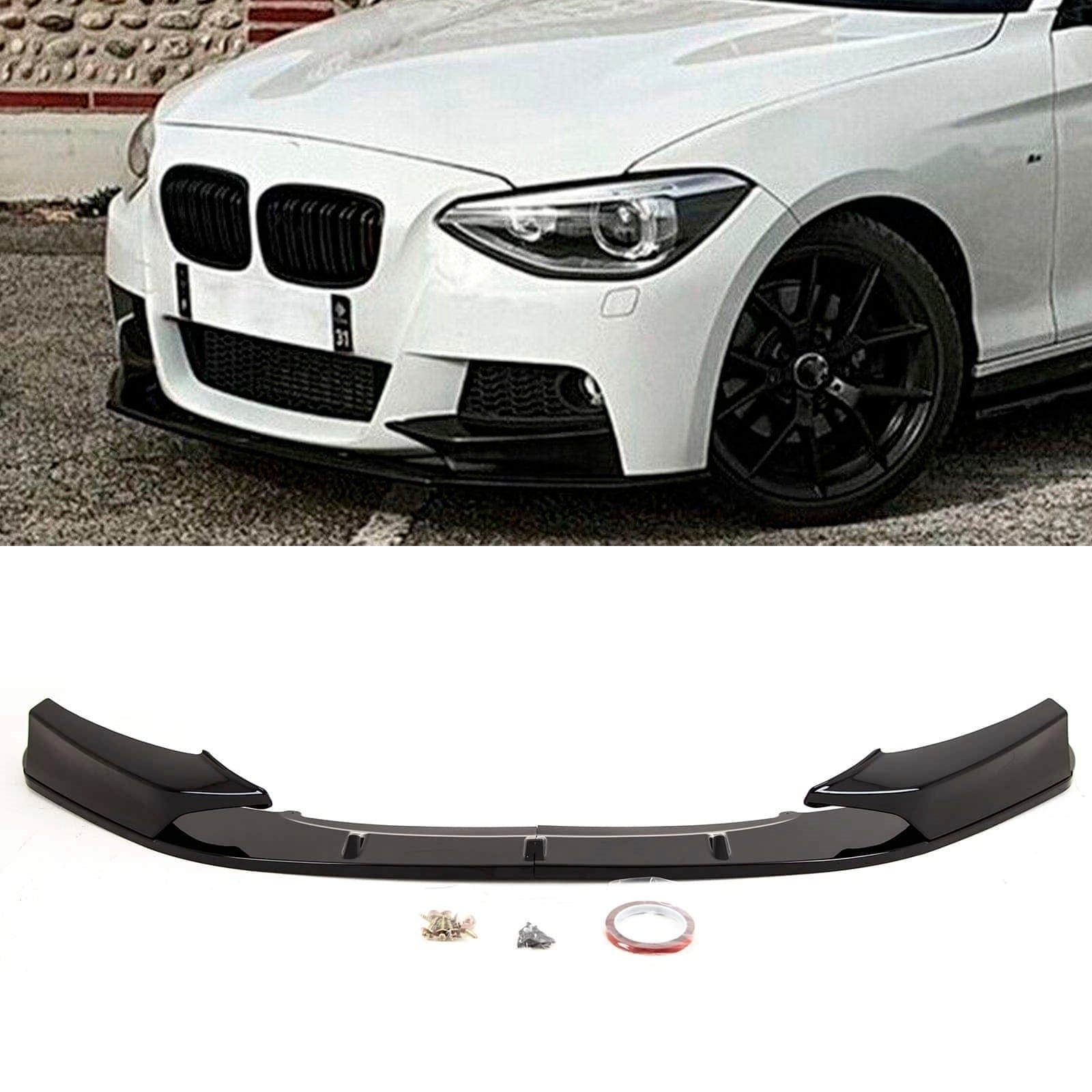BM5463 BMW 1 Series F20 F21 Pre-Facelift 2011-2015 Front Splitter Gloss Black M Performance Style