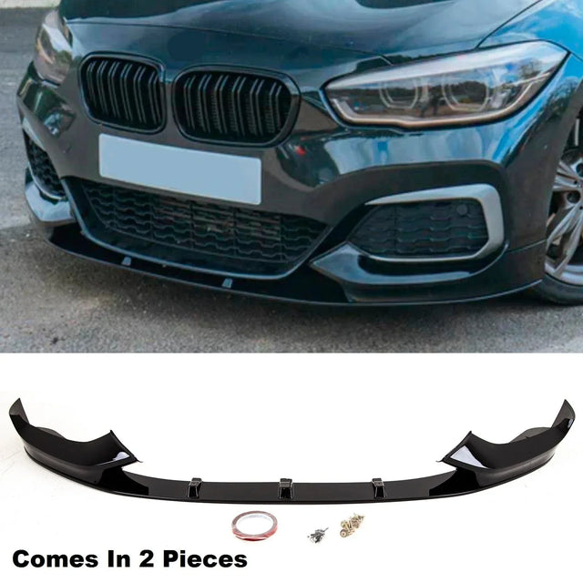 Fits BMW 1 Series F20 F21 Facelift 2015-2019 Front Splitter Gloss Black - image 2
