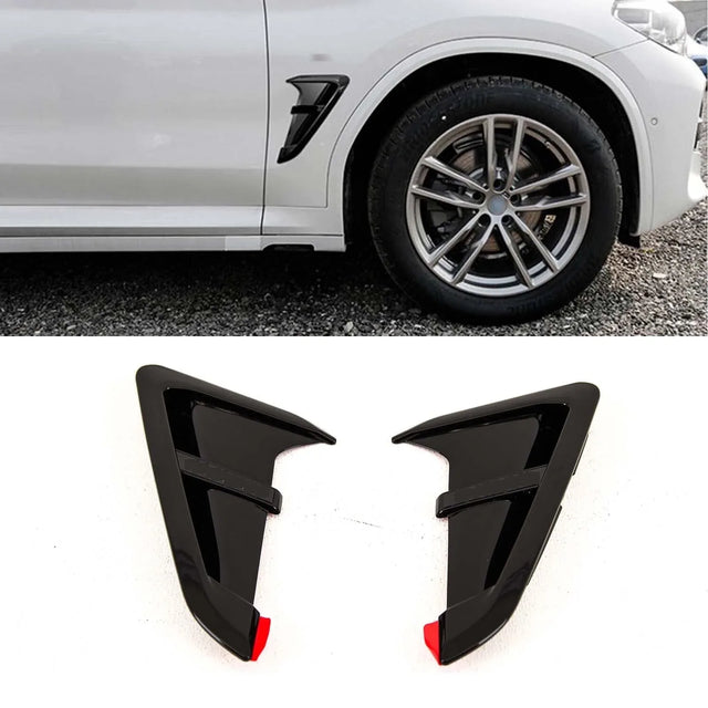 Fits BMW X4 G02 X3 G01 Front Wing Fender Side Vent Trim Cover Pair Gloss Black - image 2