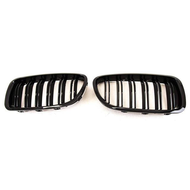 Fits BMW 5 Series F10 F11 2010-2016 Front Kidney Grilles Twin Double Slats Gloss Black - image 2