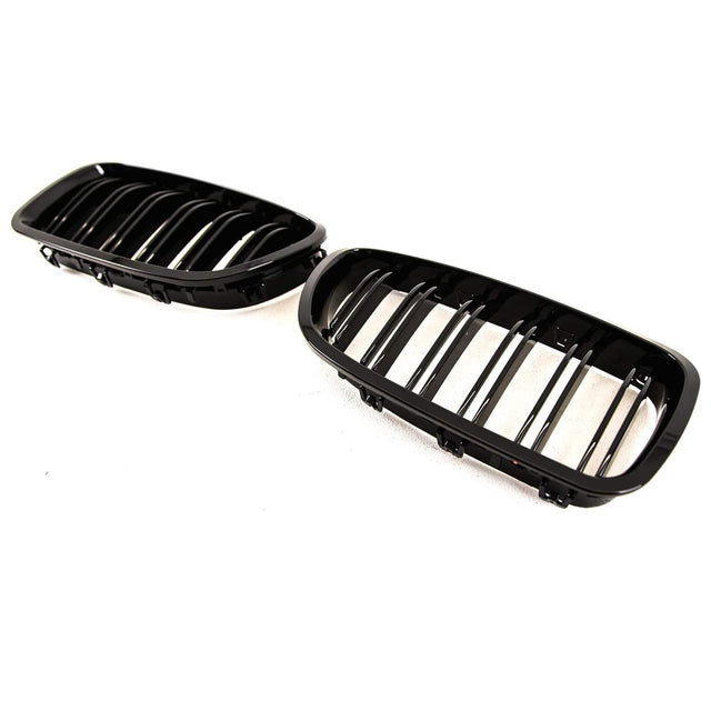 Fits BMW 5 Series F10 F11 2010-2016 Front Kidney Grilles Twin Double Slats Gloss Black - image 4