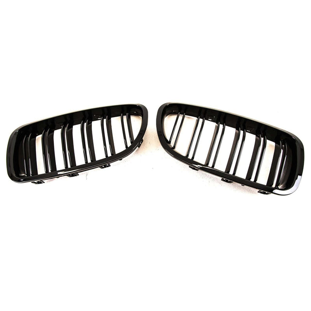 Fits BMW 5 Series F10 F11 2010-2016 Front Kidney Grilles Twin Double Slats Gloss Black - image 3