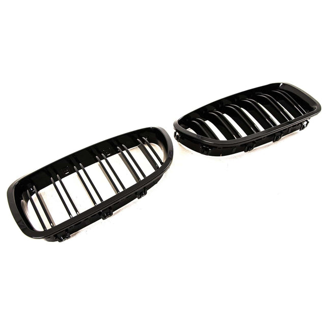 Fits BMW 5 Series F10 F11 2010-2016 Front Kidney Grilles Twin Double Slats Gloss Black - image 5