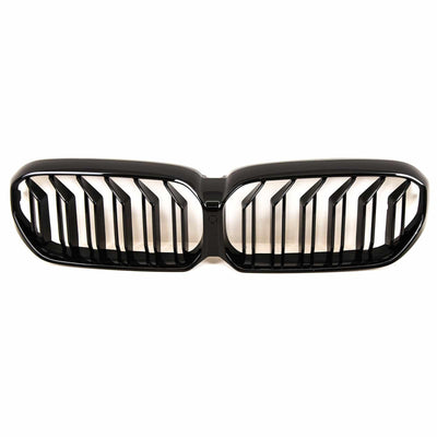 Fits BMW 5 Series G30 G31 LCI 2020-2023 Front Kidney Grilles Twin Double Slats M5 Look Gloss Black - tradevehicleparts.co.uk