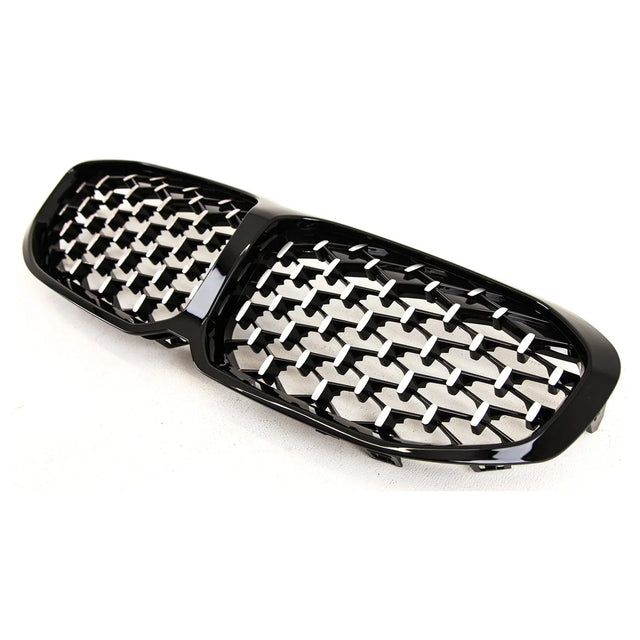 Fits BMW 1 Series F40 2019- Front Kidney Grilles Gloss Black & Chrome - image 4