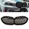 Fits BMW 1 Series F40 2019- Front Kidney Grilles Gloss Black & Chrome thumbnail