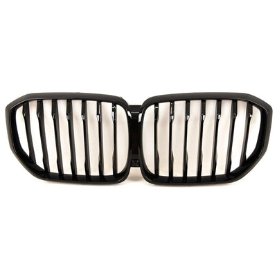 Fits BMW X5 G05 2019-2023 Front Kidney Grilles Single Slat Gloss Black - tradevehicleparts.co.uk
