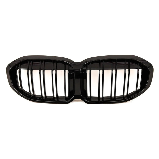Fits BMW 1 Series F40 2019- Front Kidney Grilles Twin Double Slats Gloss Black - image 2