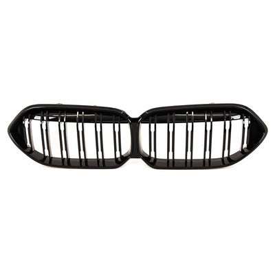 Fits BMW 2 Series F44 2019- Front Kidney Grilles Twin Slats M Sport Style Gloss Black - tradevehicleparts.co.uk