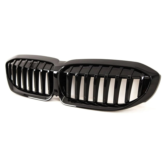 Fits BMW 3 Series G20 G21 2019-2022 Front Kidney Grilles Single Slats Gloss Black - image 3