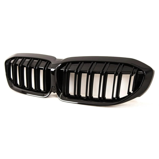 Fits BMW 3 Series G20 G21 2019-2022 Front Kidney Grilles Twin Slats Gloss Black - image 3