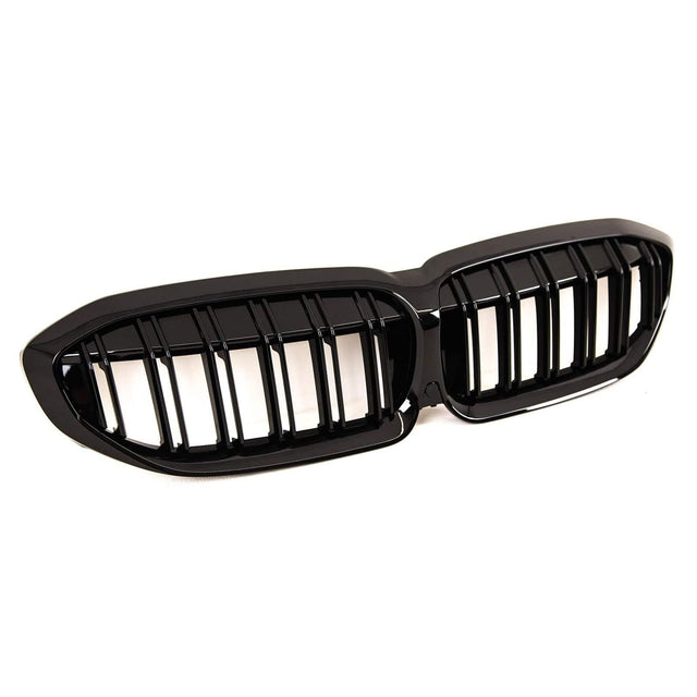 Fits BMW 3 Series G20 G21 2019-2022 Front Kidney Grilles Twin Slats Gloss Black - image 4