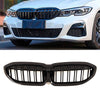 Fits BMW 3 Series G20 G21 2019-2022 Front Kidney Grilles Twin Slats Gloss Black thumbnail