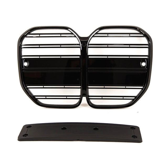 Fits BMW 4 Series G22 G23 2020- Front Kidney Grilles Twin Slats Gloss Black - image 2
