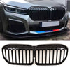 Fits BMW 7 Series G11 G12 LCI 2019- Front Kidney Grilles Single Slats Gloss Black thumbnail