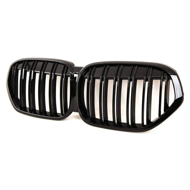 Fits BMW X1 Series F48 LCI 2019-2022 Front Kidney Grilles Twin Slats Gloss Black - image 3