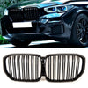 Fits BMW X5 G05 2019-2023 Front Kidney Grilles Double Slats Gloss Black thumbnail