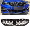 Fits BMW 3 Series G20 G21 2019-2022 Front Kidney Grilles Gloss Black & Silver thumbnail