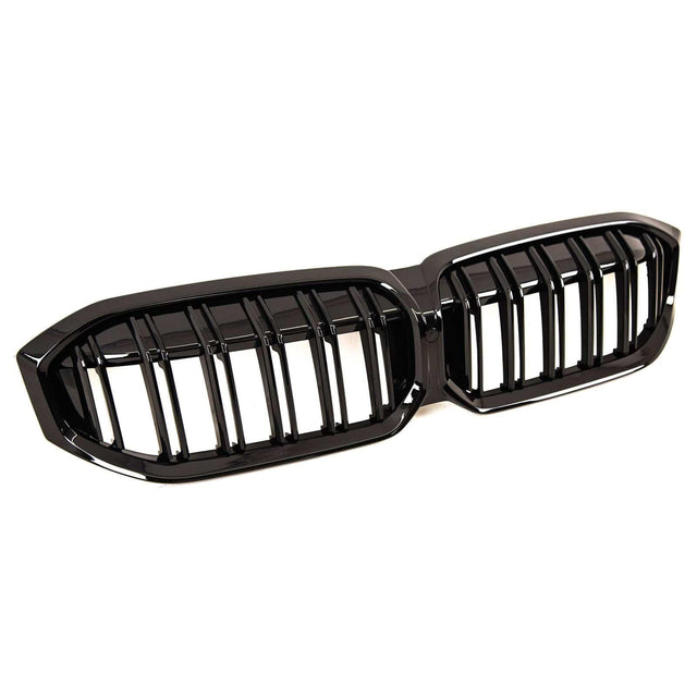 Fits BMW 3 Series G20 G21 LCI 2022- Front Kidney Grilles Twin Slats Gloss Black - image 4
