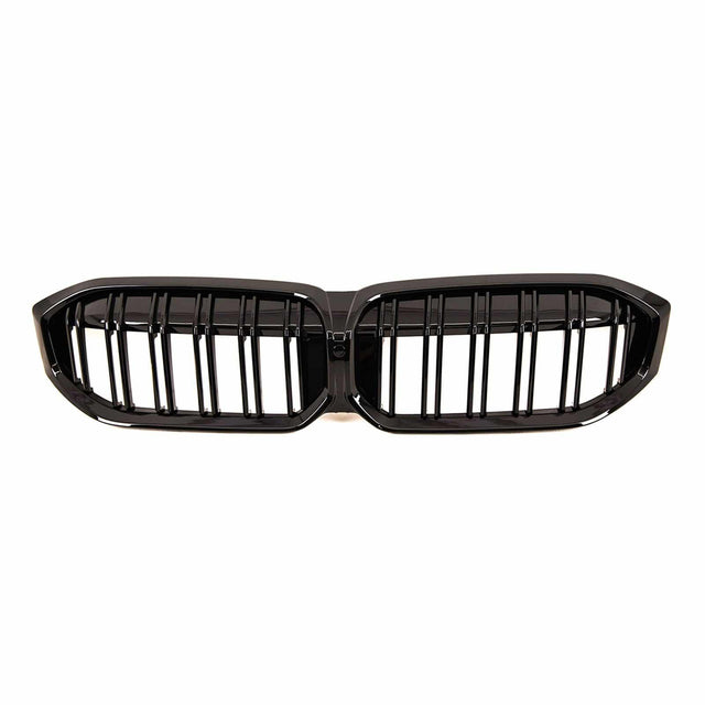 Fits BMW 3 Series G20 G21 LCI 2022- Front Kidney Grilles Twin Slats Gloss Black - image 2
