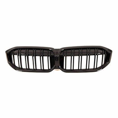 Fits BMW 3 Series G20 G21 LCI 2022- Front Kidney Grilles Twin Slats Gloss Black - tradevehicleparts.co.uk